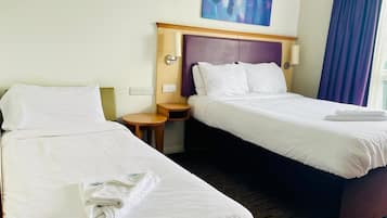 Desk, free WiFi, bed sheets