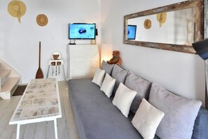 Smart-tv en een open haard