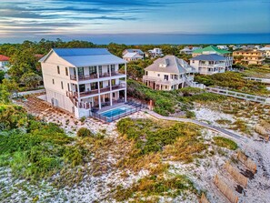 Exterior - Gulf Front, Private Pool, 5 BR Sleeps 14 Custom Built Home (St. George Island)