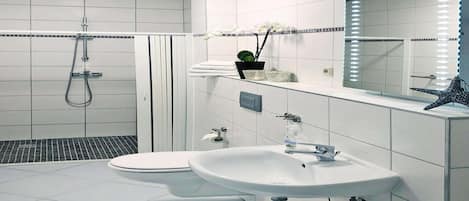 Shower, hair dryer