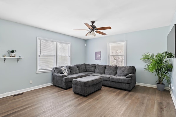 Smart TV, fireplace, video games, books