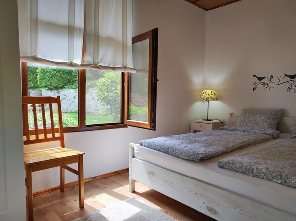 3 bedrooms, iron/ironing board, travel cot, bed sheets