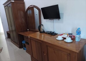 Quarto duplo superior | Cozinha compartilhada | Geladeira, cafeteira/chaleira, chaleira elétrica