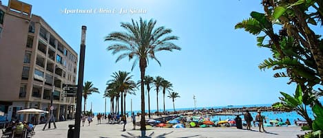 Sun-loungers, beach towels
