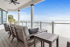 Terrace/patio - Dolphin Cove-Luxury Sound front retreat w/private pier.  6 bed/6.5 bath sleeps 1 (Navarre)