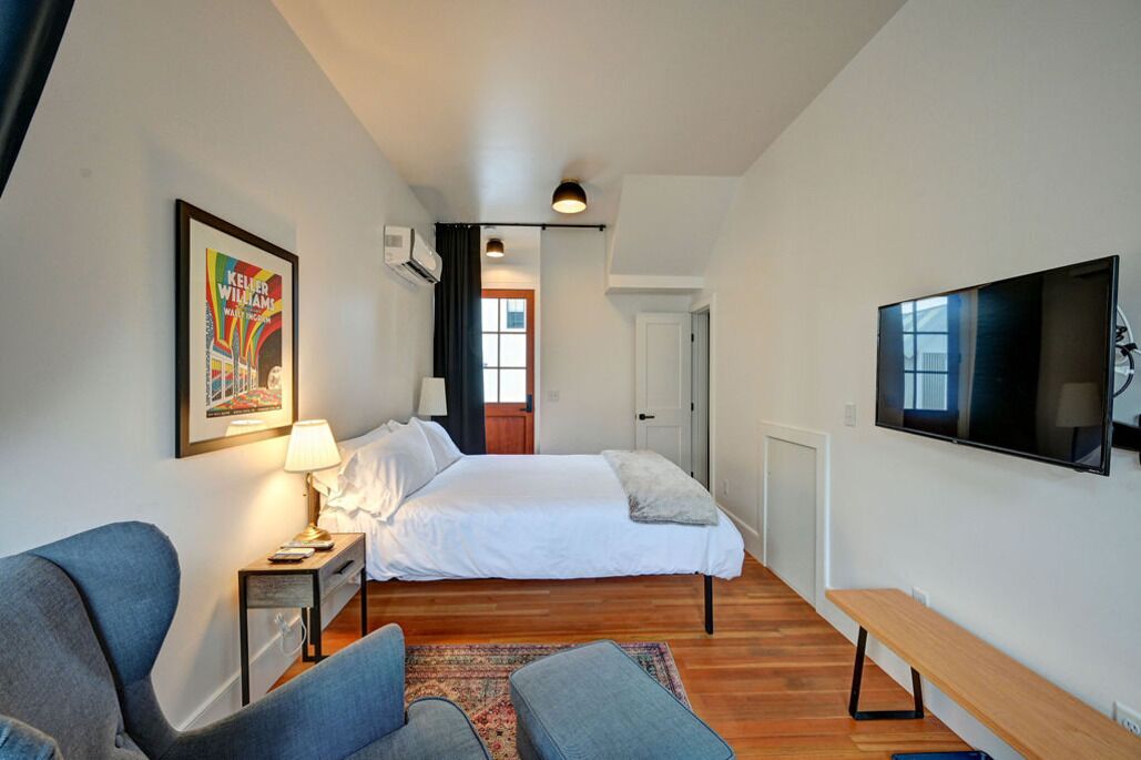 This open floorplan 1-bedroom, 1-bathroom studio apartment sleeps up to 2 guests