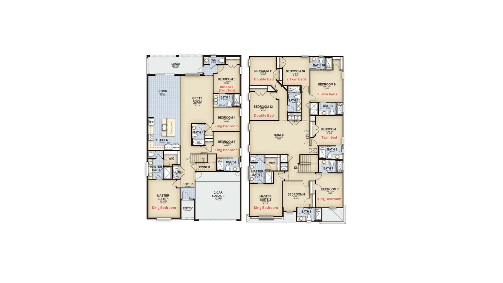 Luxurious 12-Bedroom Home with Pool & Themed Rooms