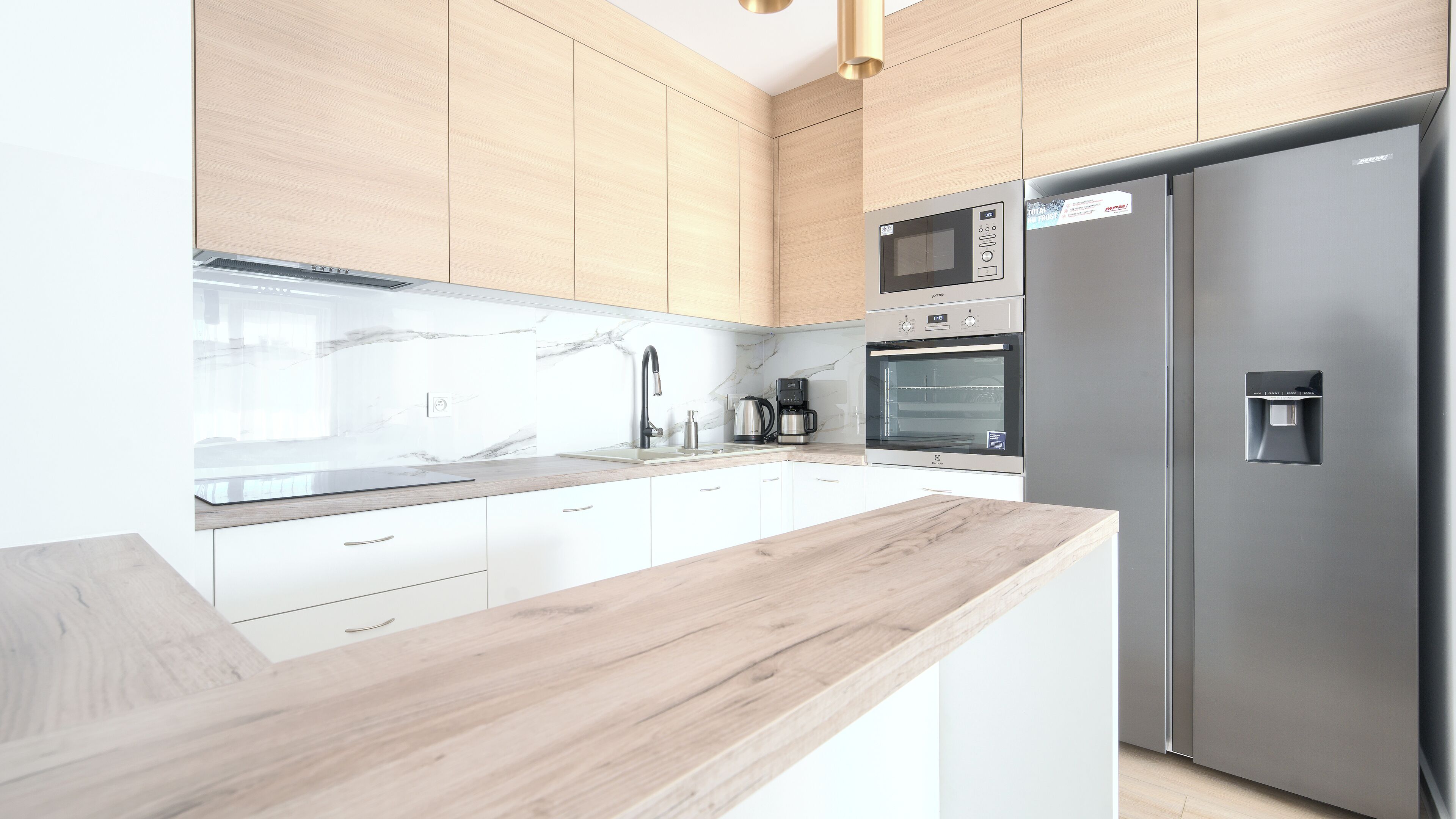 Apartamento (35) | Cozinha privada | Geladeira, cooktop, máquina de café expresso, chaleira elétrica