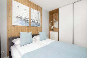 Departamento, 1 habitación, balcón, frente al mar | 1 habitación y ropa de cama 