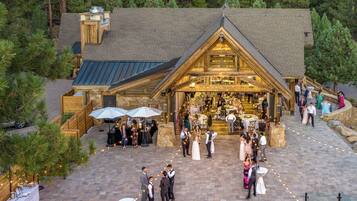 Outdoor banquet area