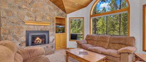 Televisión, chimenea