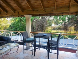 Apartment, Kitchen, Courtyard View | Terrace/patio - Serenity Oasis Apartment  (Spanish Town)