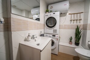 Hair dryer, towels