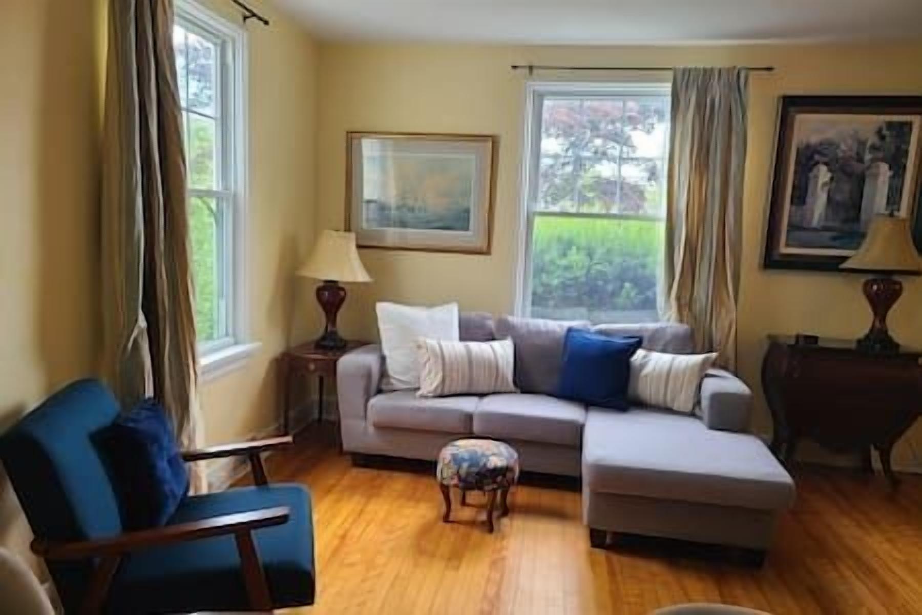 TV, fireplace, books