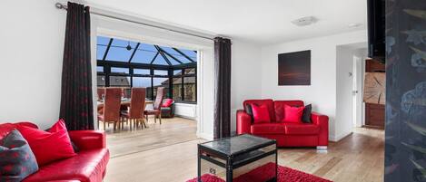 TV connectée, cheminée, jeux vidéo, table de tennis de table