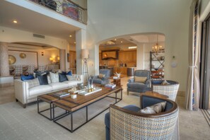 Smart TV, fireplace, DVD player, video library