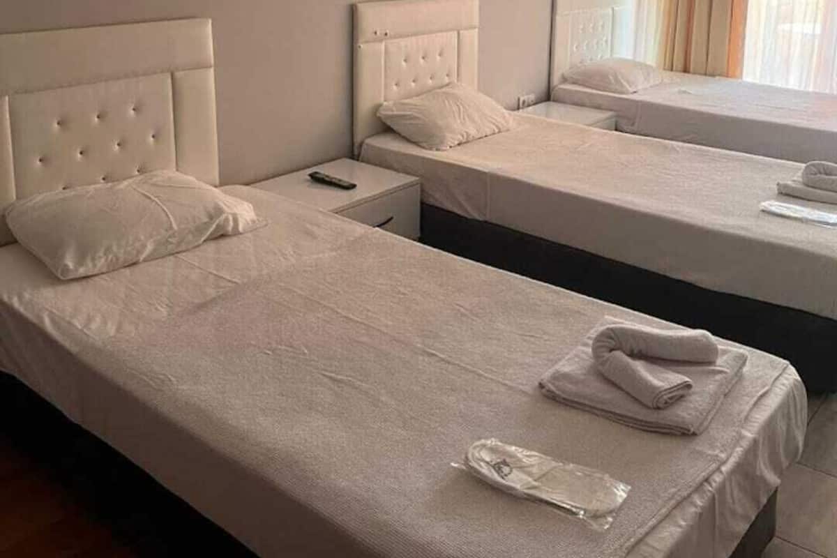 Minibar, bed sheets