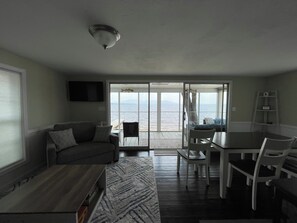 Smart TV, books, stereo - Cozy lakefront home on Ossipee Lake, w/beach, dock and amazing view. (Ossipee)