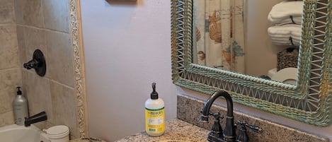 Towels, soap, shampoo