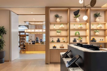 Hotel entrance and lobby at Arlo Washington DC