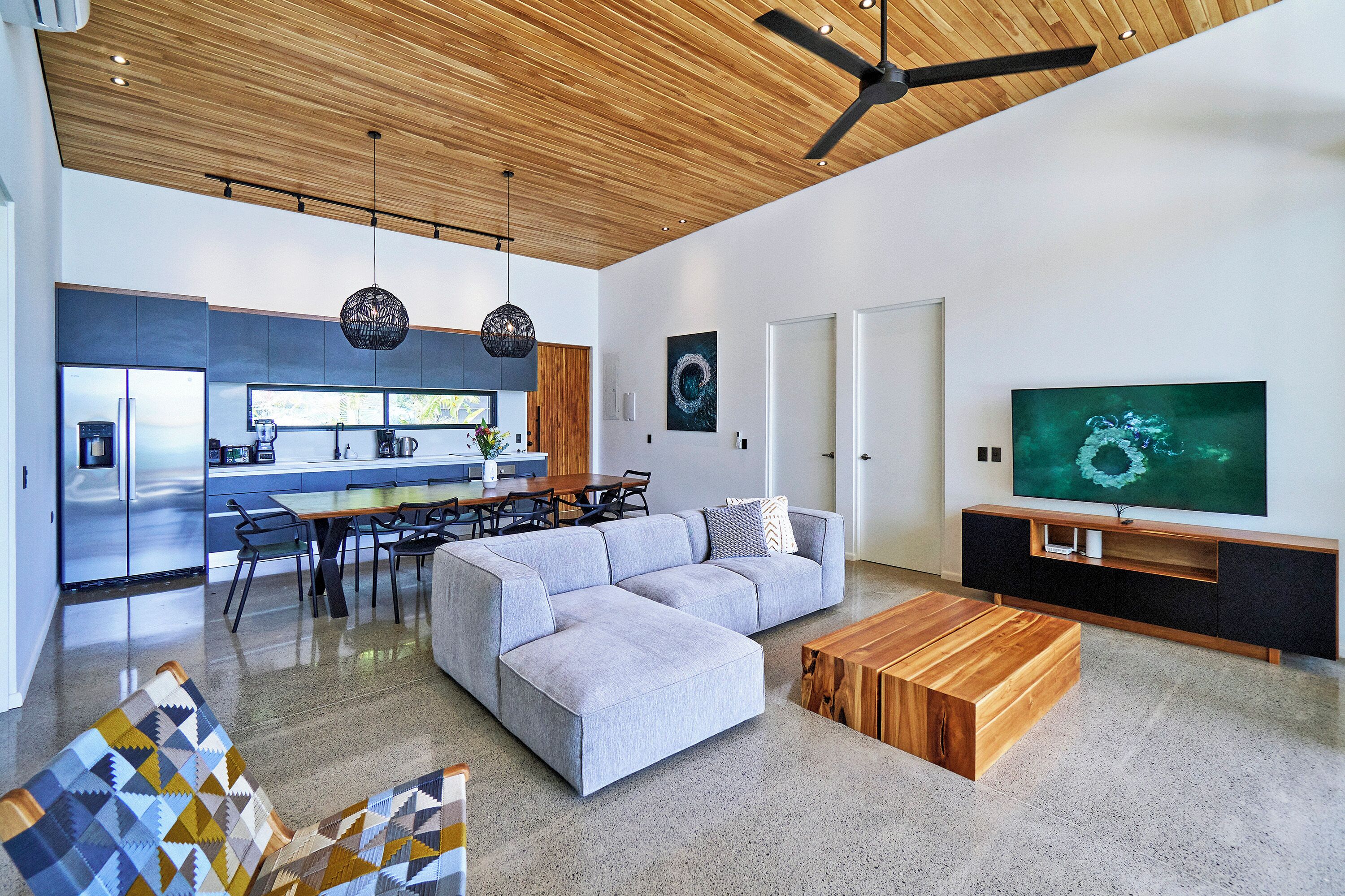 Panoramic Villa, Multiple Bedrooms, Ocean View | Living area | 45-inch flat-screen TV with cable channels