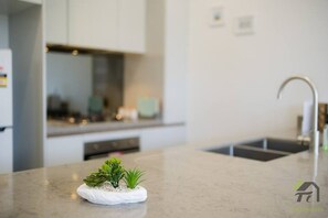 Fridge, microwave, stovetop, dishwasher