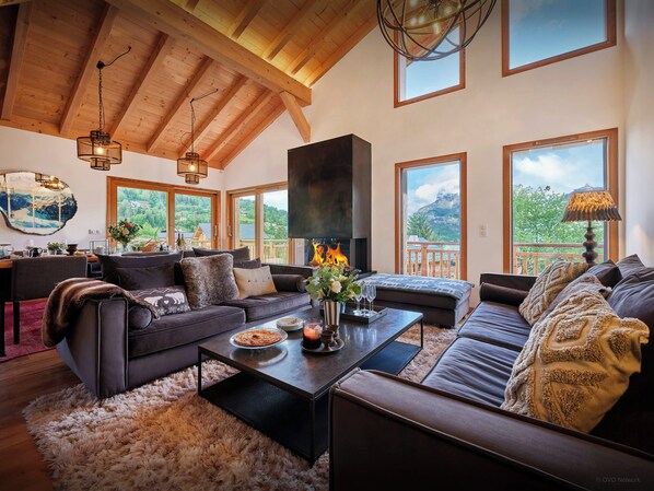 Tv, eldstad och tv-spel