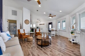 Smart TV, stereo - The Good Life · Ultimate Gulf Shores Getaway: Hot Tub, RV Pad, Fire-Pit & Beach (Gulf Shores)