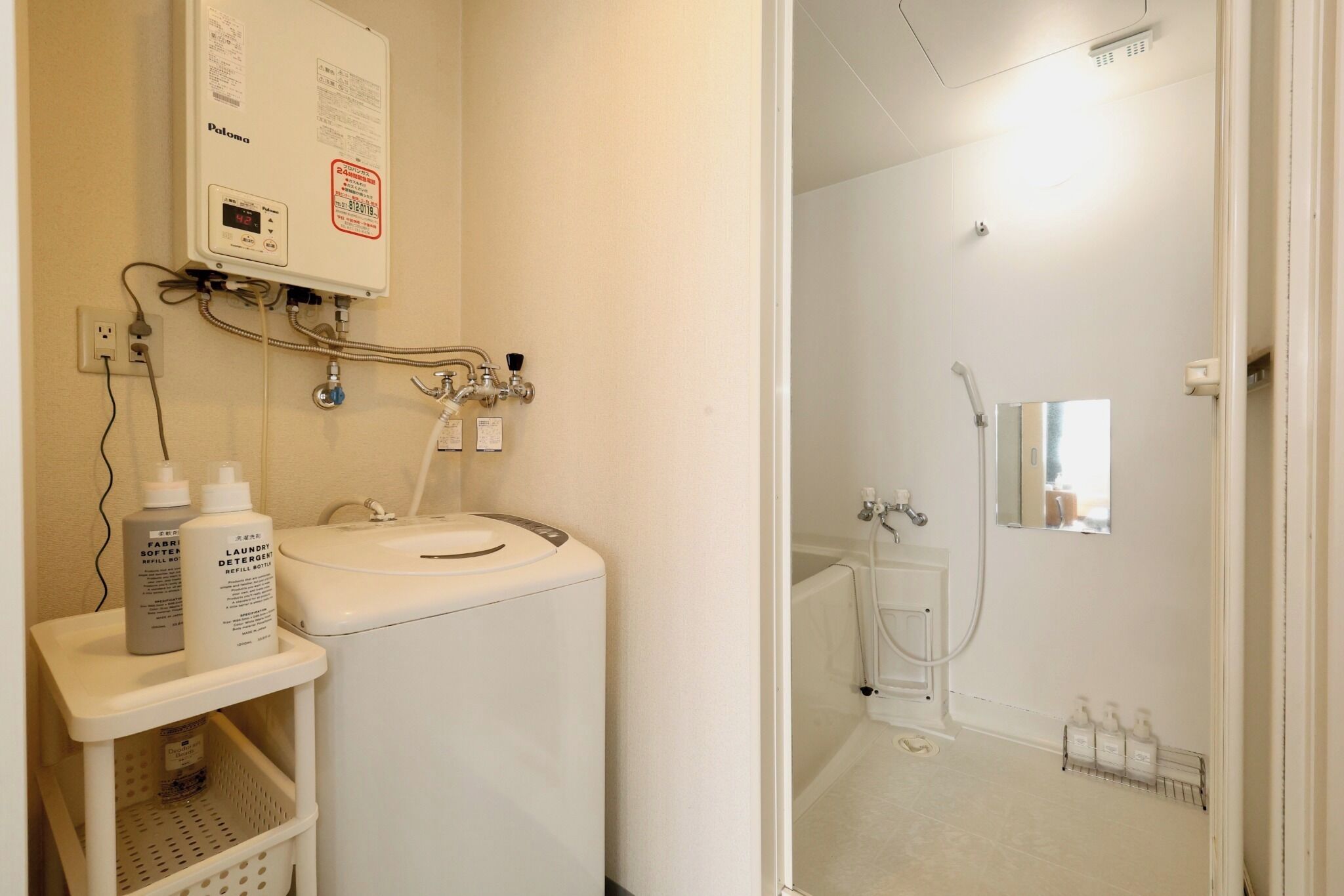 Hair dryer, towels, toilet paper