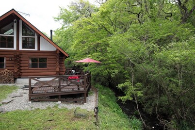 Nasu Forest Log House | Clear stream wood stove  - Nasu handmade log house / Nasu-gun Tochigi