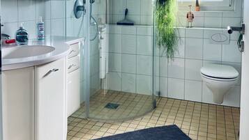 Dusche, Haartrockner, Handtücher