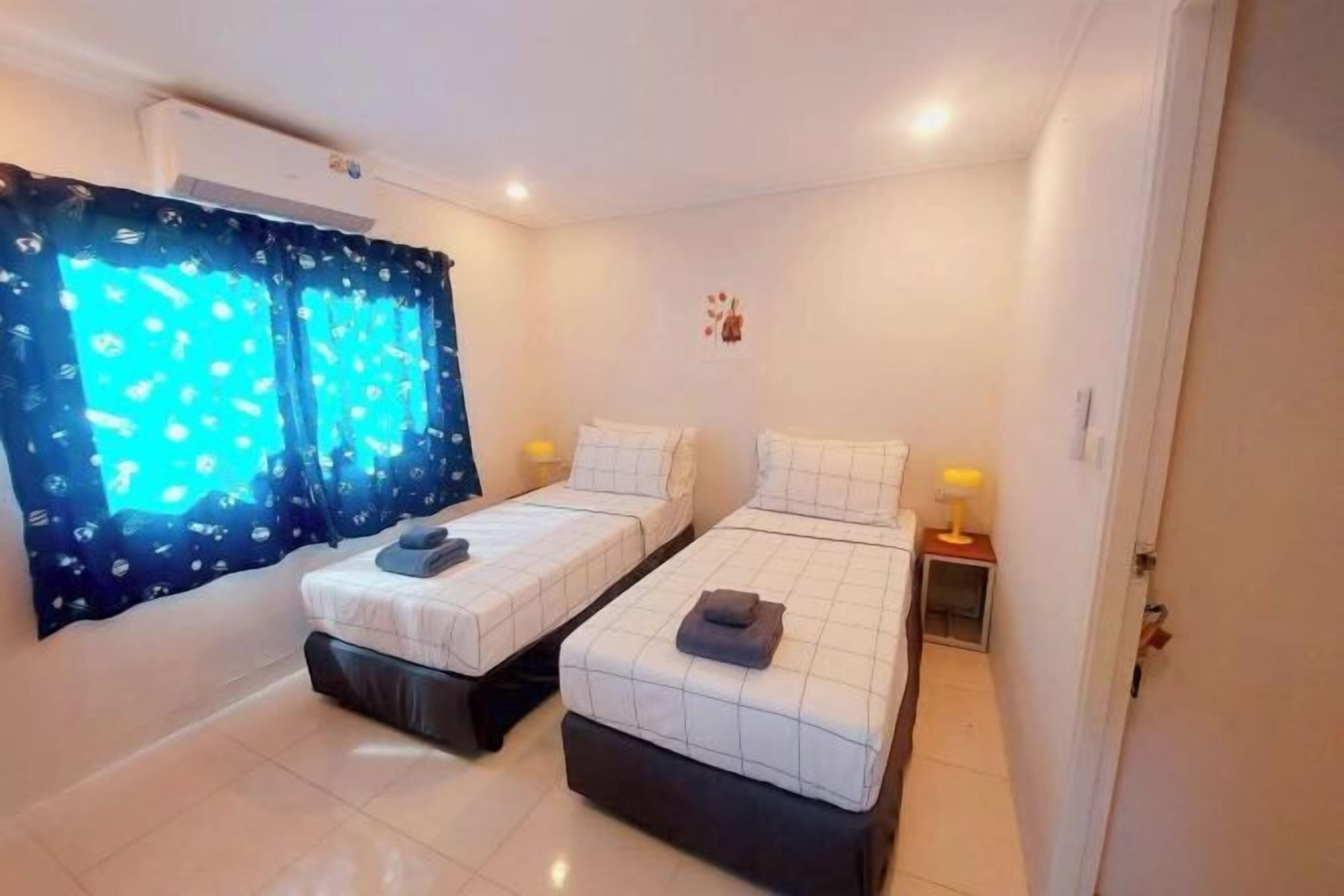 Pillowtop beds, desk, laptop workspace, free WiFi