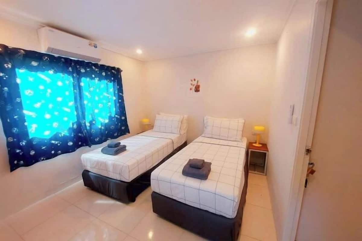 Pillowtop beds, desk, laptop workspace, free WiFi