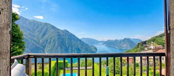 Angelina: Panoramic Lake View House on Monte Bre Terrace & Balcony