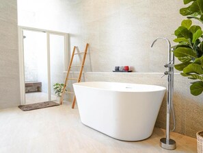 Villa, Non Smoking, Pool View | Bathroom | Separate bathtub and shower, soap, shampoo, toilet paper - RoomQuest HideAway Hua Hin (Hua Hin)