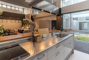 Design Loft, 2 Bedrooms, Non Smoking | Private kitchen | Full-size fridge, microwave, stovetop, espresso maker