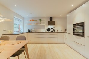 Apartment | Private kitchen | Full-size fridge, coffee/tea maker, electric kettle - Central Apartment In Tórshavn | Private Parking (Tórshavn)