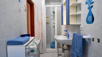 Douche, sèche-cheveux