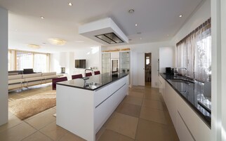 奢华独立别墅, 山景 | 起居区