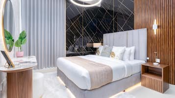 Apartamento superluxo, 3 quartos, vista para a cidade | 3 quartos, cofres nos quartos, individualmente decorados