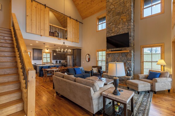 House, Multiple Beds, Patio, Mountain View (Constellation Prize at Monteagle) | Living area | Fireplace - Constellation Prize at Monteagle (Banner Elk)