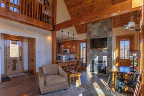 House, Multiple Beds, Patio, Mountain View (Mio Nido at Eagles Nest) | Living area | Fireplace - Mio Nido at Eagles Nest (Banner Elk)