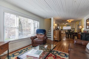 House, Multiple Beds, Hot Tub, Mountain View (A Parkway Cabin) | Living area | Fireplace - A Parkway Cabin (Boone)