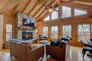 House, Multiple Beds, Patio, Mountain View (High Time Cabin) | Living area - High Time Cabin (Banner Elk)