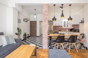 Comfort Apartment, 1 Double Bed with Sofa bed, Non Smoking, Balcony | Living area | Flat-screen TV