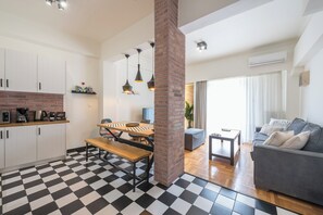 Comfort Apartment, 1 Double Bed with Sofa bed, Non Smoking, Balcony | Living area | Flat-screen TV - Quiet Embassy Suite by Cloudkeys (Athens)