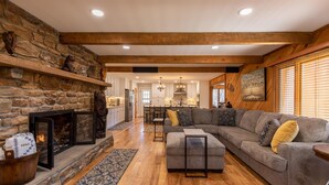 House, Multiple Beds, Hot Tub, Mountain View (A River Cliff View) | Living area - A River Cliff View (Sugar Grove)