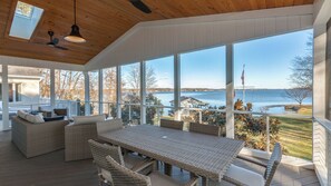 Outdoor dining - Vagabonds House | Stunning Views | 10-12 ft. Water Depth (Littleton)