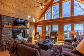 Cabin, Multiple Beds, Hot Tub, Mountain View (Cardinal's View Lodge) | Living area | Fireplace - Cardinal's View Lodge (Blowing Rock)