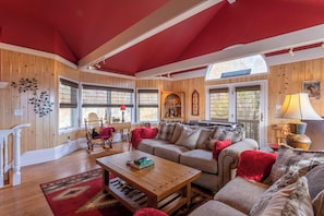 House, Multiple Beds, Hot Tub, Mountain View (Oz Mountain Oasis) | Living area | Fireplace - Oz Mountain Oasis (Banner Elk)